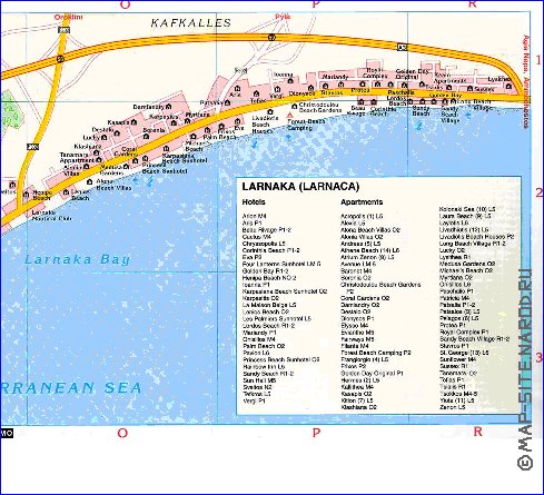 mapa de Larnaca em ingles