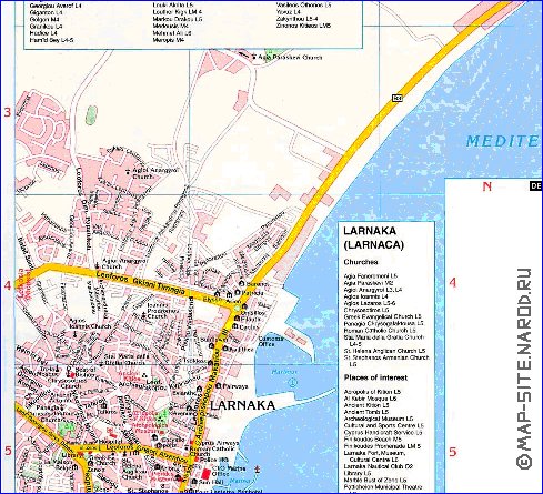 mapa de Larnaca em ingles