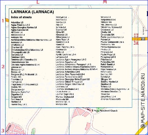 mapa de Larnaca em ingles