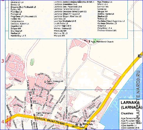 mapa de Larnaca em ingles