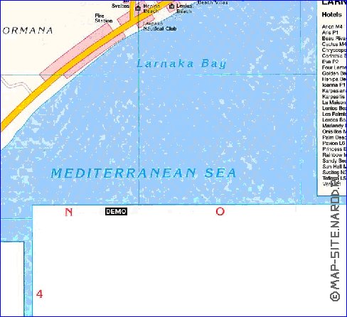 mapa de Larnaca em ingles