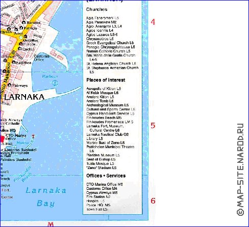 mapa de Larnaca em ingles