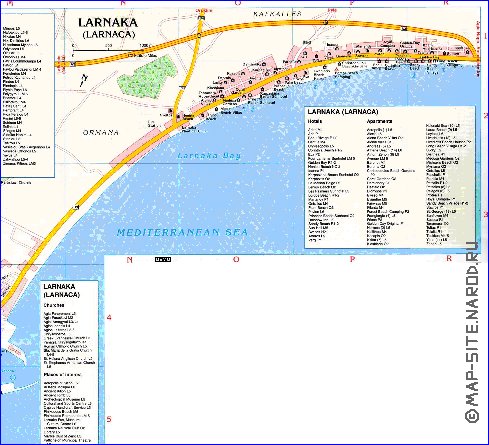 mapa de Larnaca em ingles