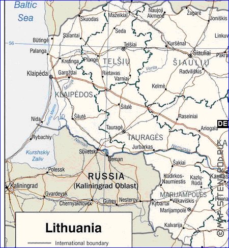 Administratives carte de Lettonie en anglais