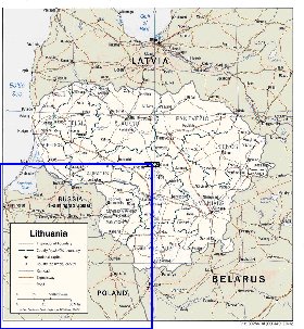 Administrativa mapa de Letonia em ingles