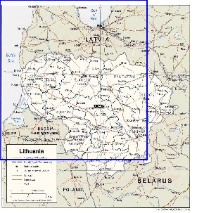 Administratives carte de Lettonie en anglais