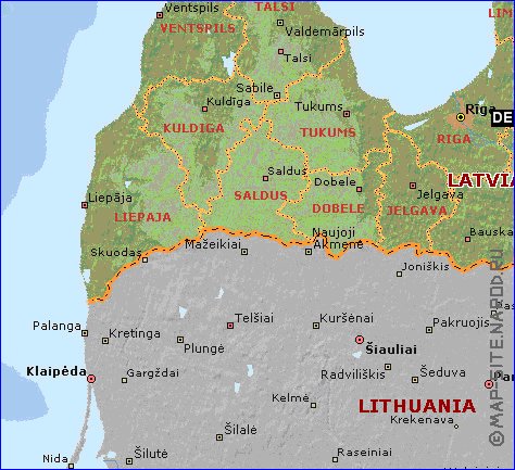 Administratives carte de Lettonie