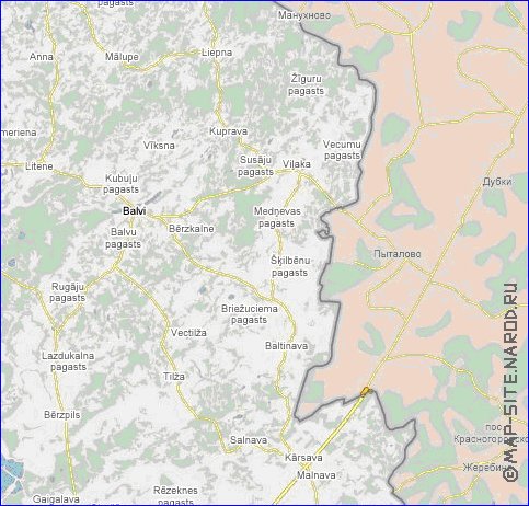 mapa de Letonia em ingles