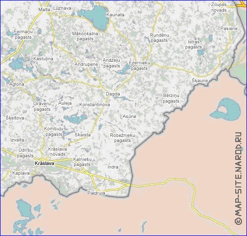 mapa de Letonia em ingles