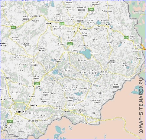 mapa de Letonia em ingles