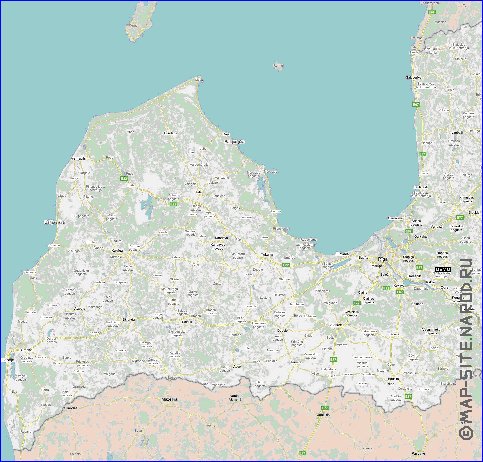 mapa de Letonia em ingles