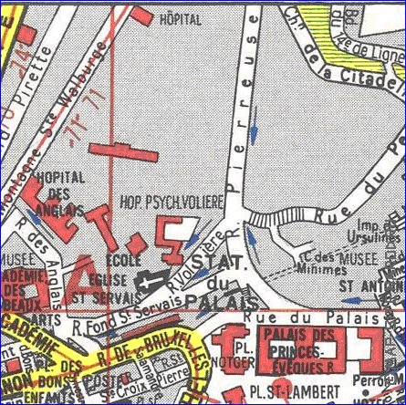 mapa de Liege em frances