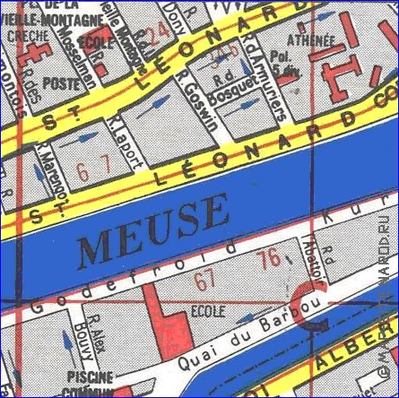 mapa de Liege em frances