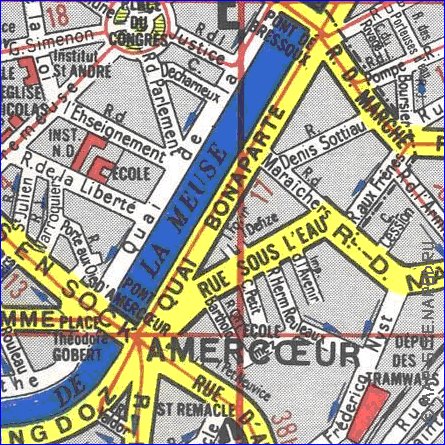 mapa de Liege em frances