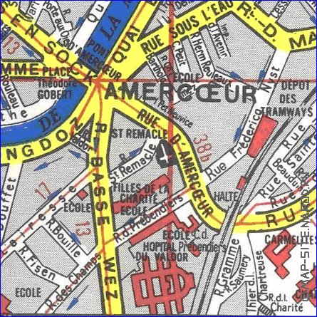 mapa de Liege em frances