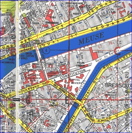 mapa de Liege em frances