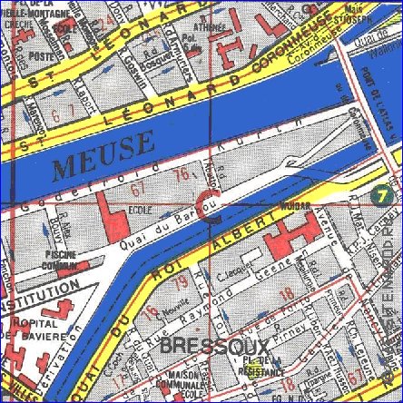 mapa de Liege em frances