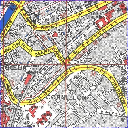 mapa de Liege em frances