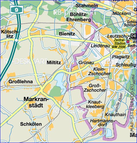 mapa de Leipzig