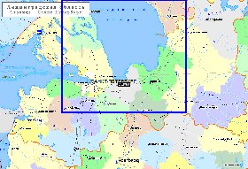 Administratives carte de Oblast de Leningrad