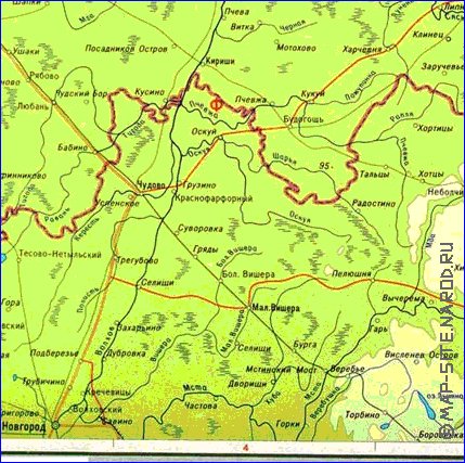 Fisica mapa de Oblast de Leningrado