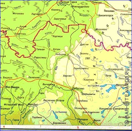 Fisica mapa de Oblast de Leningrado