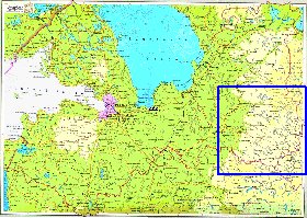 Physique carte de Oblast de Leningrad