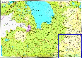 Physique carte de Oblast de Leningrad