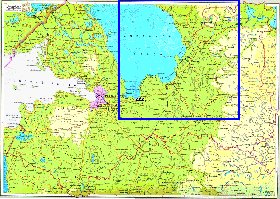 Physique carte de Oblast de Leningrad