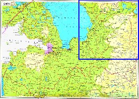 Physique carte de Oblast de Leningrad