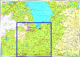 Physique carte de Oblast de Leningrad