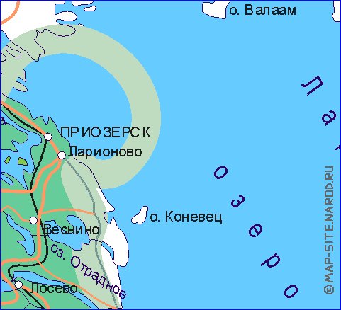 Transporte mapa de Oblast de Leningrado