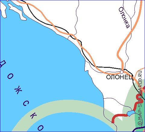 Transporte mapa de Oblast de Leningrado