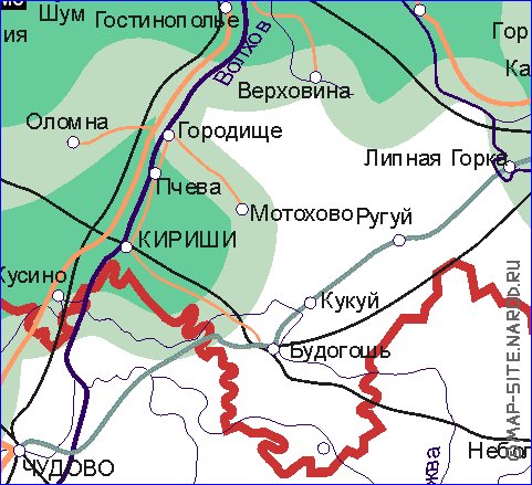 Transporte mapa de Oblast de Leningrado