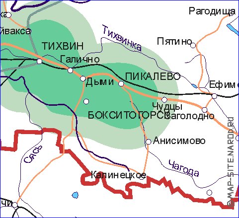 Transporte mapa de Oblast de Leningrado