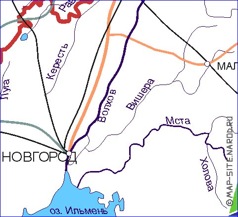 Transporte mapa de Oblast de Leningrado