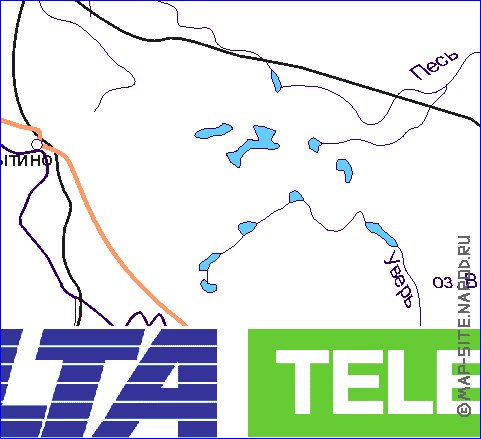 Transporte mapa de Oblast de Leningrado