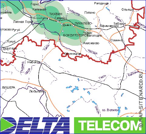 Transporte mapa de Oblast de Leningrado