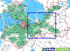 Transporte mapa de Oblast de Leningrado