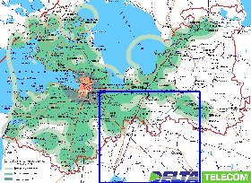 Transporte mapa de Oblast de Leningrado