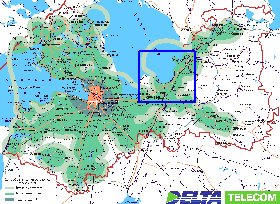 Transporte mapa de Oblast de Leningrado