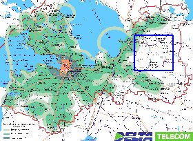 Transport carte de Oblast de Leningrad