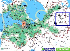 Transporte mapa de Oblast de Leningrado