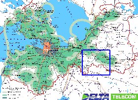 Transporte mapa de Oblast de Leningrado