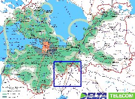 Transporte mapa de Oblast de Leningrado