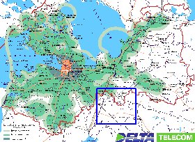 Transporte mapa de Oblast de Leningrado