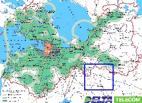 Transporte mapa de Oblast de Leningrado