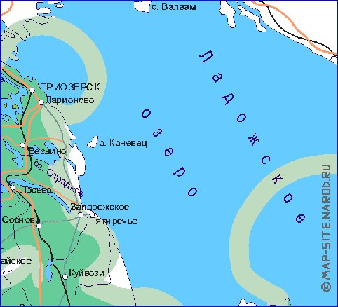 Transporte mapa de Oblast de Leningrado