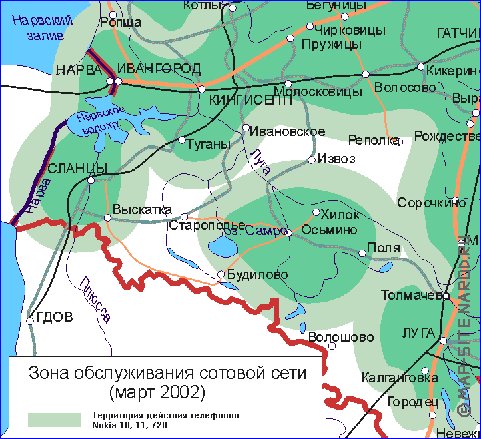 Transporte mapa de Oblast de Leningrado