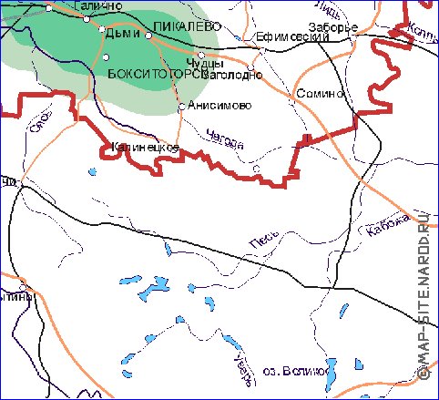 Transporte mapa de Oblast de Leningrado